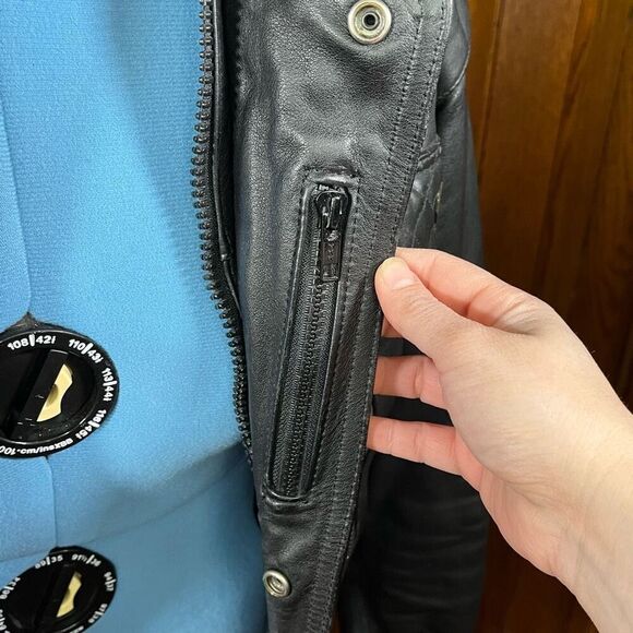 FIRSTGEAR Motorcycle Black Leather Jacket Men’s size S - Picture 3 of 8